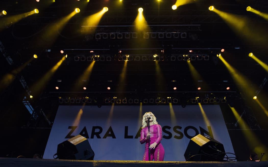 Zara Larsson performs at Bravalla festival.