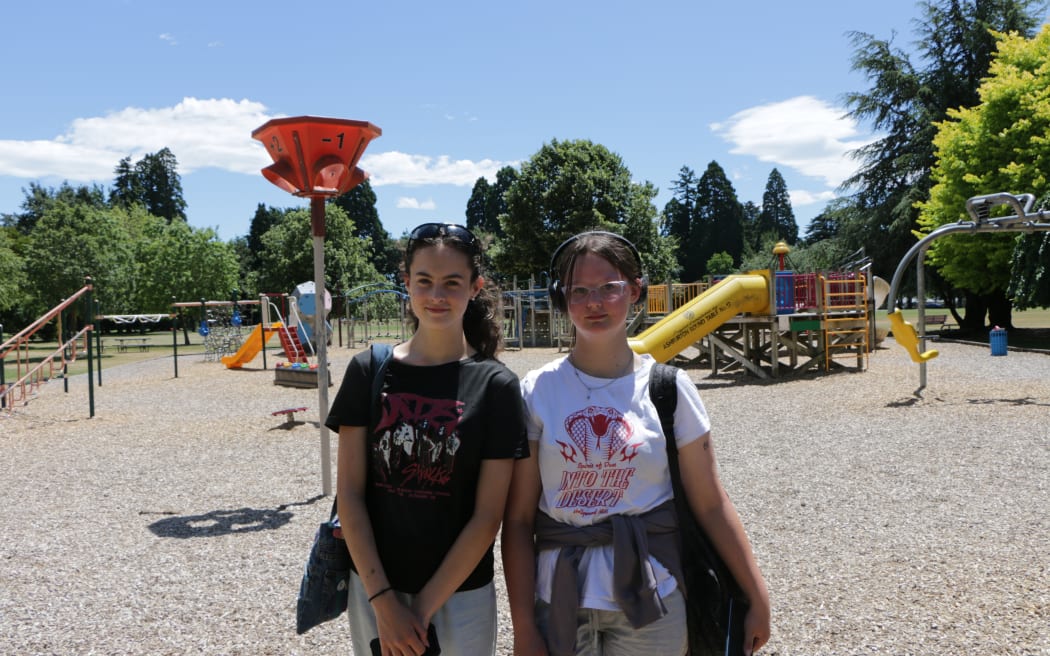 Priscilla Cavalotti and Izzy Connelly (both 13) at the Ashburton Domain