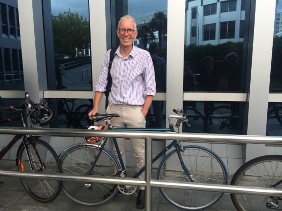 Prof. Alistair Woodward and his preferred mode of transport.