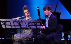 Isabella Gregory and Eli Holmes at the Wakatipu Music Festival.