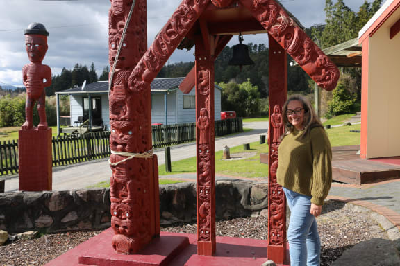 Dr Keri-Anne Wikitera at Te Pakira Marae, Whakarewarewa.