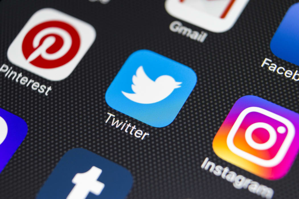 Sankt-Petersburg, Russia, January 24, 2018: Twitter application icon on Apple iPhone 8 smartphone screen close-up. Twitter app icon. Twitter is an online social networking and microblogging service .