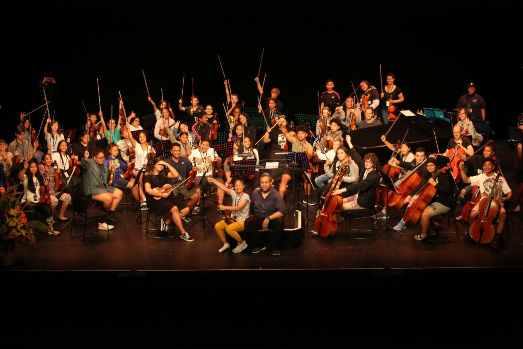 Virtuoso Strings rehearse at The Opera House, Wellington.