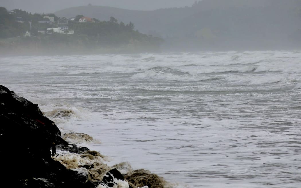 Orewa Beach as Cyclone Tam arrives in the upper North Island.