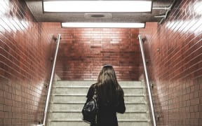 woman in subway