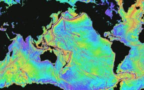 The world's ocean floor as measured from space