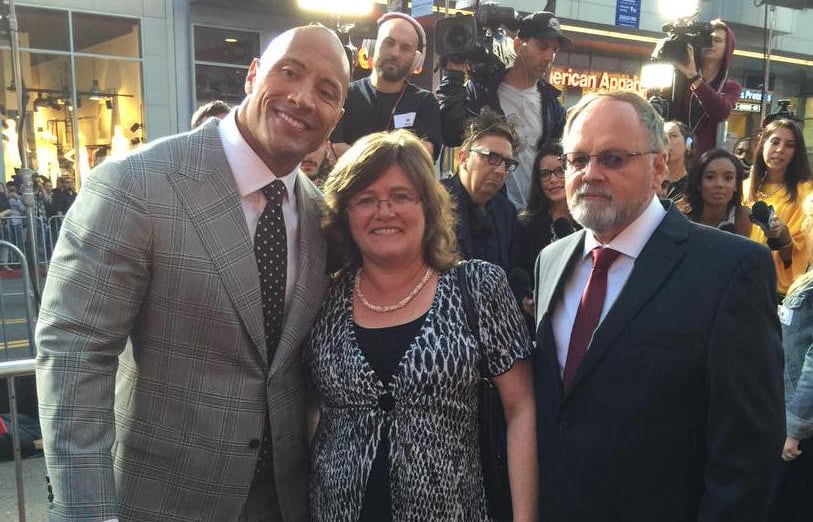 Seismologist Lucy Jones at the red carpet premier of the quake disaster movie, San Andreas starring Dwanye (the Rock) Johnson. (2015)