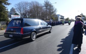 Police officers created a guard of honour for senior sergeant Richard Ryan.
