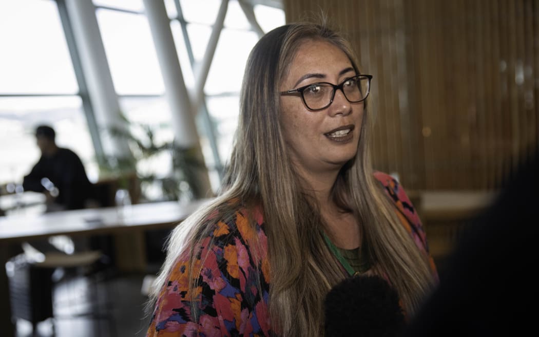 Incoming Green MP Hūhana Lyndon arrives at Wellington airport following Election 2023