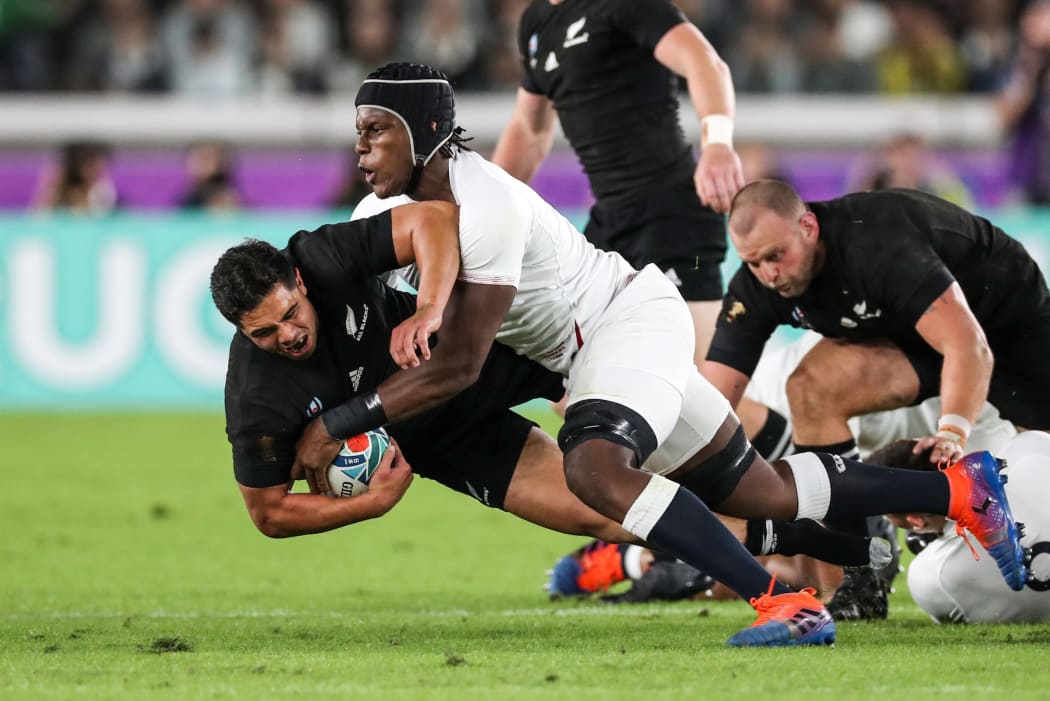 2019 Rugby World Cup Semi-Final, International Stadium Yokohama, Yokohama, Japan 26/10/2019
England vs New Zealand
England's Maro Itoje tackles New Zealand's Anton Lienert-Brown