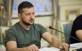 Ukrainian President Volodymyr Zelensky meets with Director General of the International Atomic Energy Agency (IAEA) Rafael Grossi (not seen) in Kyiv, Ukraine on 30 August, 2022.