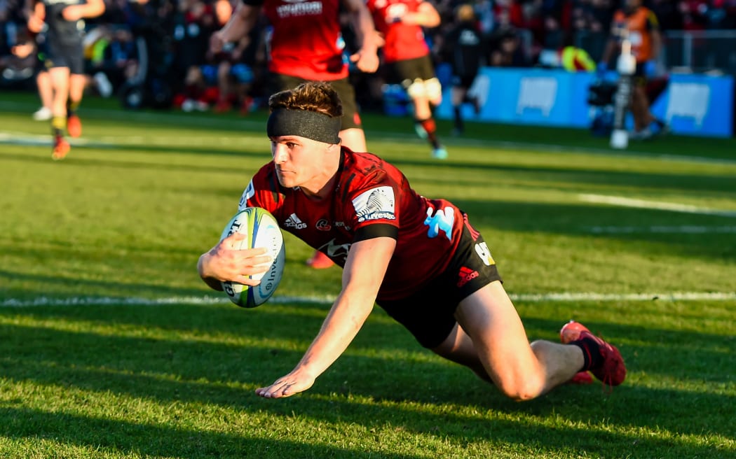 George Bridge of the Crusaders scores a try during the Super Rugby Aotearoa, Crusaders V Highlanders, at Orangetheory Stadium, Christchurch, New Zealand, 9th August 2020. Copyright photo: John Davidson / www.photosport.nz