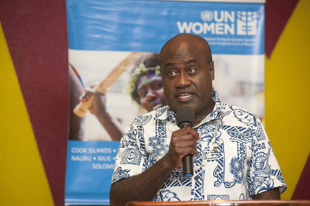 Minister of Justice and Community Services, Ronald Warsal speaks at the launch of the Women and Children’s Access to the Formal Justice System in Vanuatu report