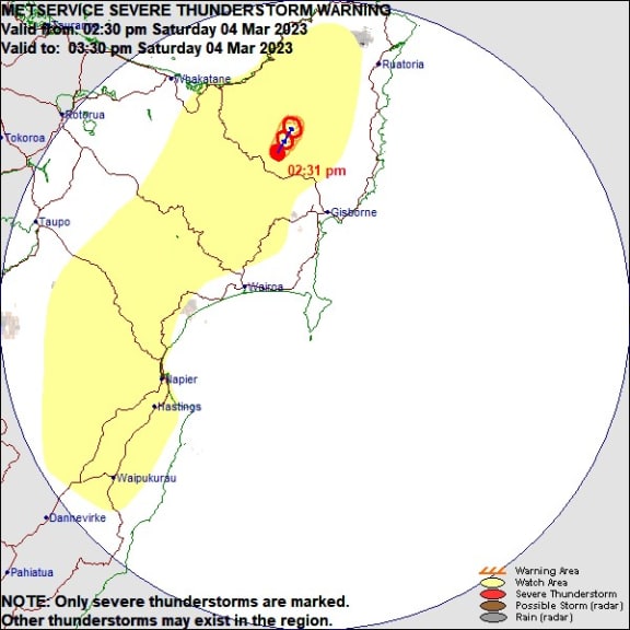 The thunderstorm watch is in force until 9pm Saturday.