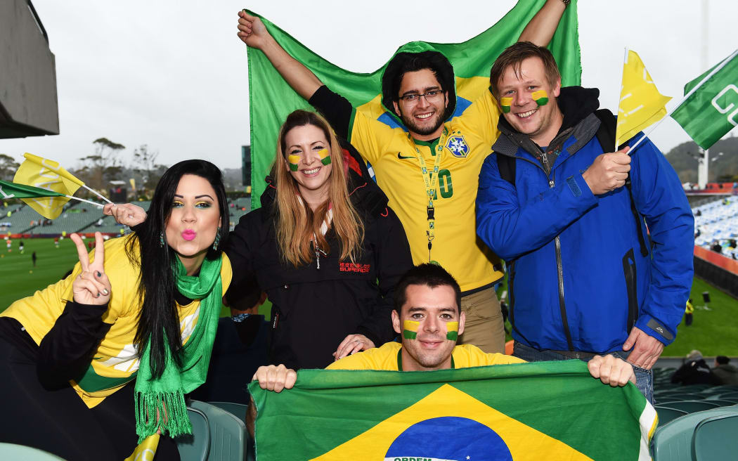 Brazil fans at the FIFA Under-20 final in Auckland