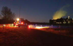 The scene of the fatal police shooting of a man on Mamaku Rd, south of Waitara, Taranaki.