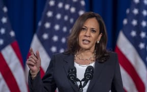 US Democratic vice presidential nominee and Senator from California, Kamala Harris, speaks on the administration of US President Donald Trump failures to contain Covid-19, in Washington, DC.