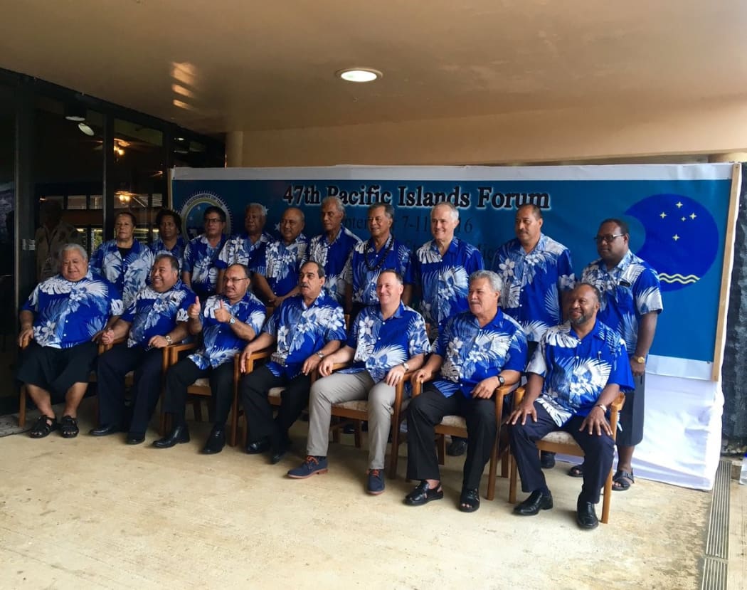 Leaders at the Pacific Island Forum in the Federated States of Micronesia, 2016.