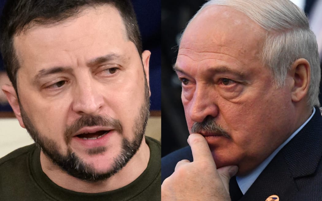 Ukraine President Volodymyr Zelensky and Belarus' Alexander Lukashenko.