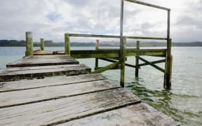 Pier in Kai Iwi lakes, Northland.