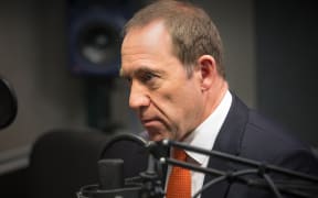 Andrew Little in the Morning Report Auckland studio, 18 July 2017.