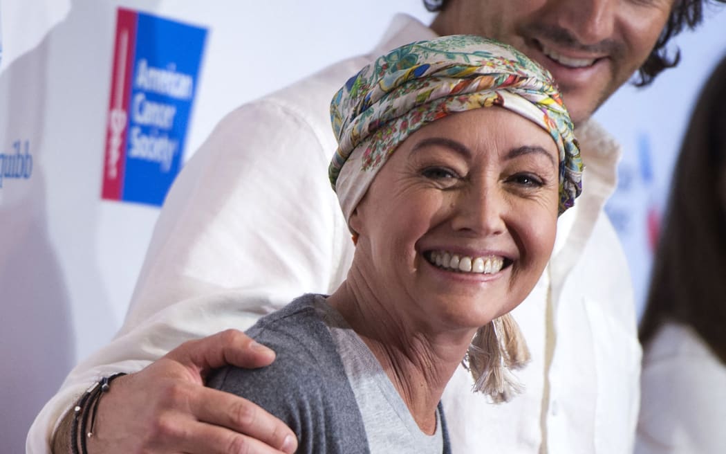 (FILES) US actress Shannen Doherty attends the Stand Up To Cancer (SU2C) event, at the Walt Disney Concert Hall in Los Angeles, California on September 9, 2016. US actress star of 'Beverly Hills: 90210' Shannen Doherty has died at the age of 53 after battling with cancer since 2015. (Photo by VALERIE MACON / AFP)