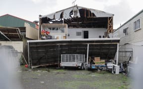 Damage to a property in Levin following the wild weather which hit the town on 20 May, 2022.
