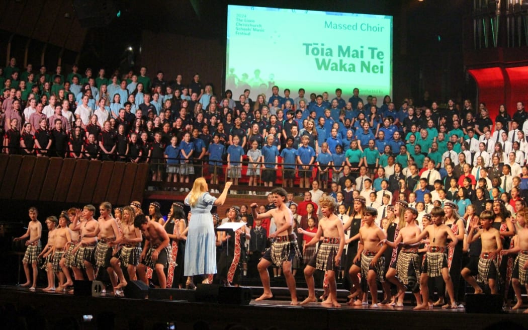 Christchurch Schools Music Festival 2024 - massed Kapa Haka