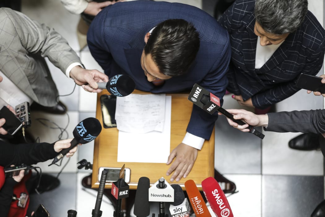 National Party Leader, Simon Bridges, speaks to media about Jami-Lee Ross.