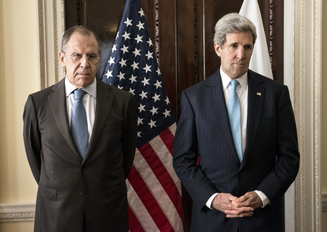 Sergey Lavrov (left) and John Kerry failed to reach agreement.