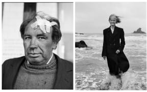 Man with plasters on his head, Sydney (L) and Woman in the sea, Whatipū Beach, Auckland (R) by Glenn Busch, from his new book A Man Holds A Fish


Sydney