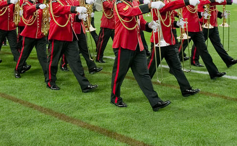 NZ Army Band performs at a Rugby Sevens tournament, Westpac Stadium, Wellington, 2012.