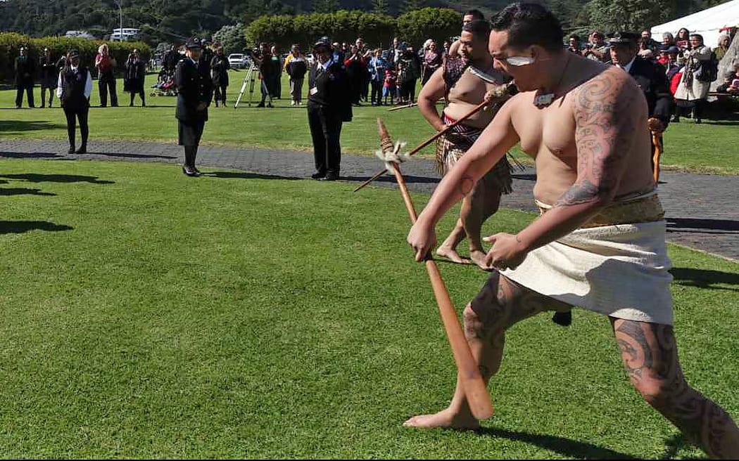 Warriors performing as the Tribunal arrives.