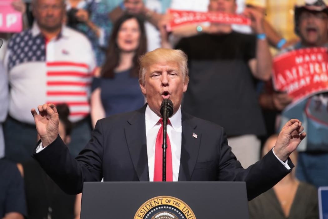 President Donald Trump speaks at a rally on June 21, 2017 in Cedar Rapids