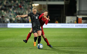 CJ Bott of Football Ferns during the international friendly match at McLean Park, Napier.
