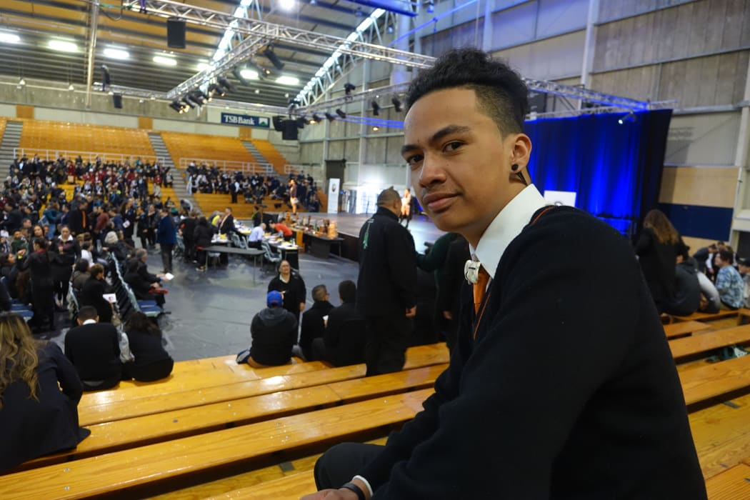 Hamiora Renata, 16, used his speech to encourage people to vote in the general election.
