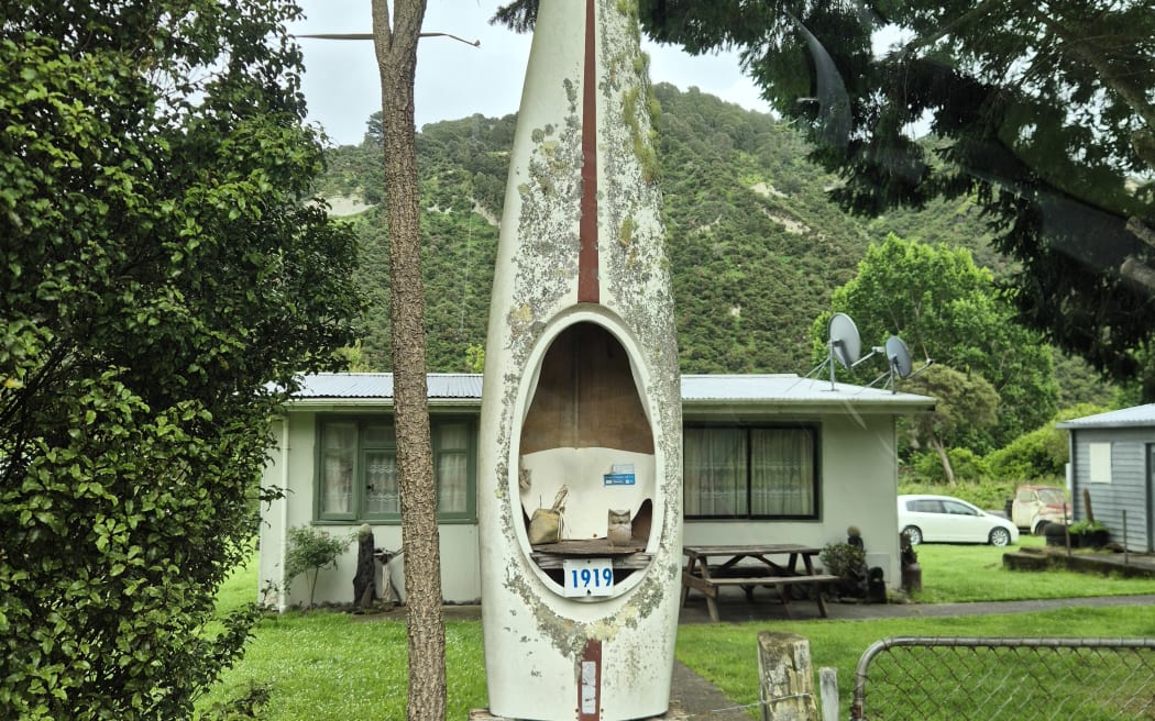 An old kayak now serves as a mailbox.