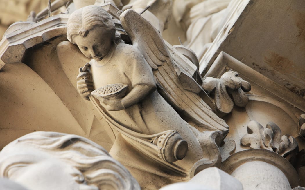 Detail of angel in Sainte Chapelle, Paris