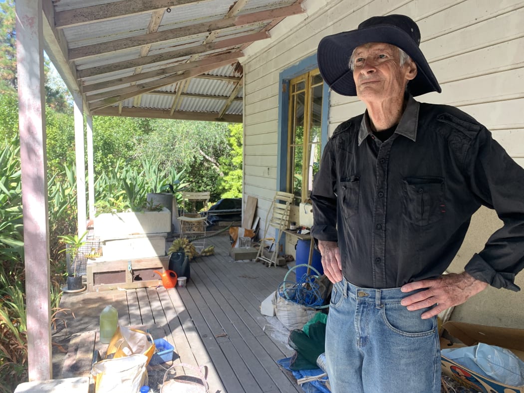 Colin Maclaren at home on Rakino island
