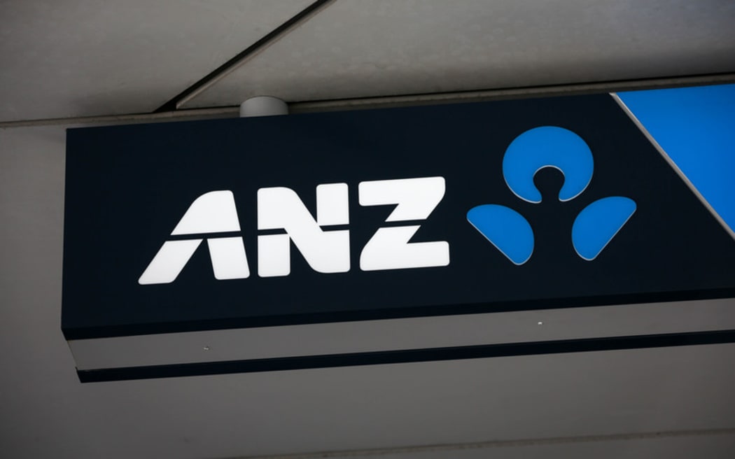 ANZ Bank sign on Queen Street, Auckland.