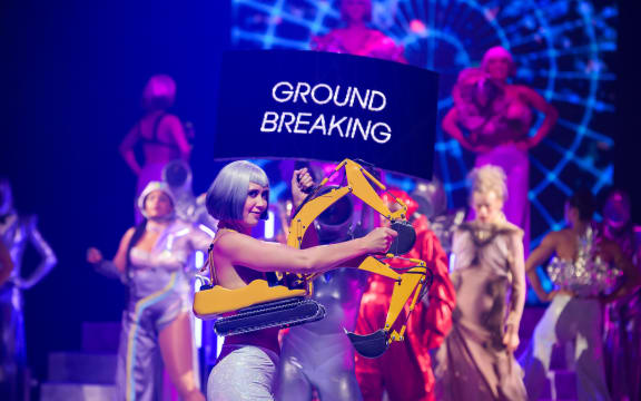 Groundbreaking, a 2023 World of Wearable Art entry by Kristy and David Kirkpatrick.