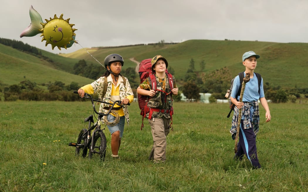 The young stars of The Mountain: Terence Daniel (Bronco), Reuben Francis (Mallory) and Elizabeth Atkinson (Sam)