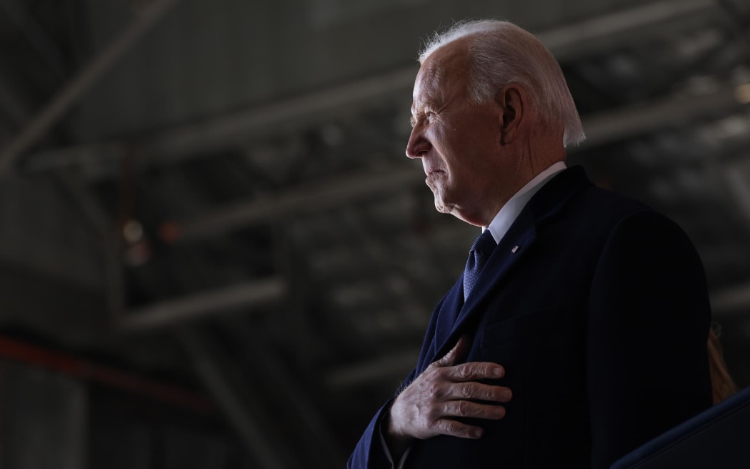 Former President Joe Biden is seen at Joint Base Andrews following inauguration ceremonies on January 20, 2025.