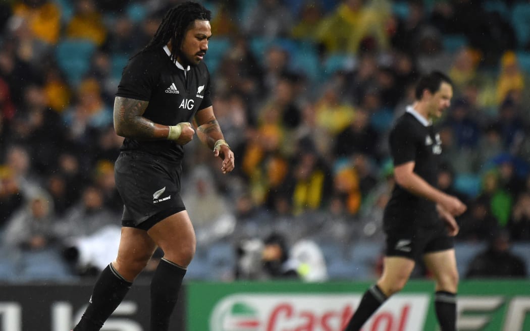 An injured Ma'a Nonu in the 2014 Bledisloe Cup Test in Sydney.