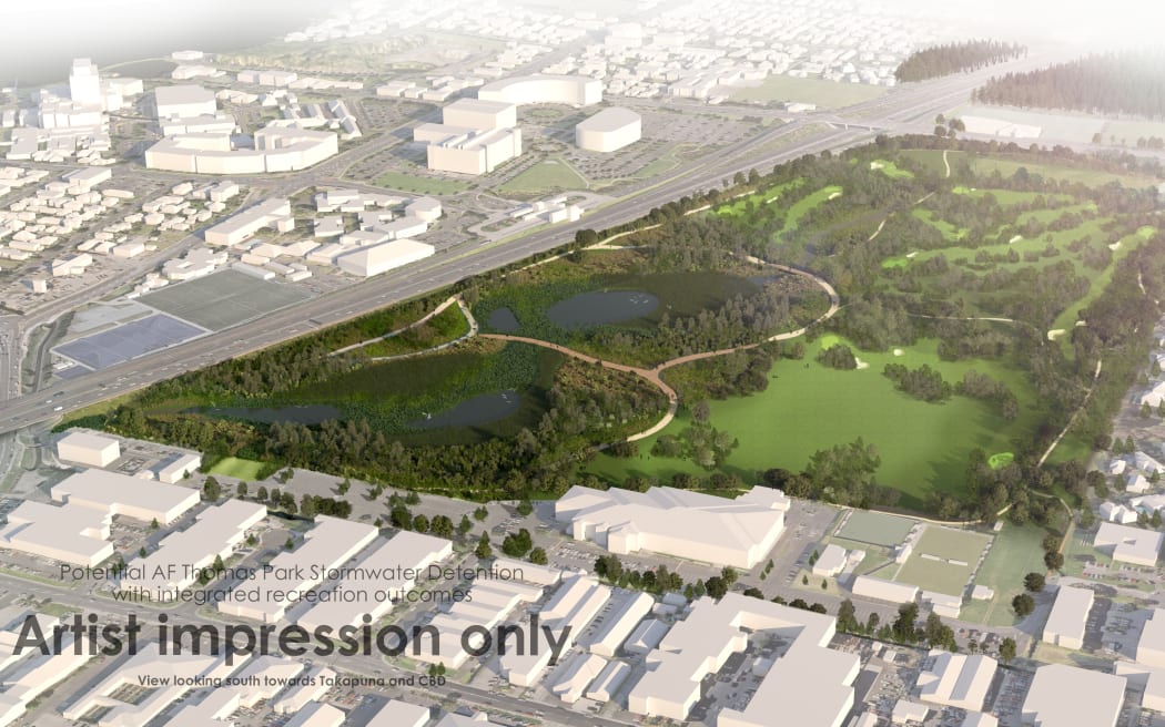 Auckland Council's rendering of a proposal for Takapuna Golf Course.