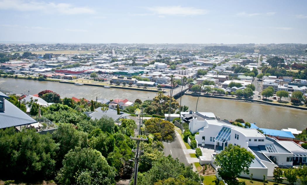Overlooking the Whanganui River and City New Zealand. Photo taken from Durie Hill.