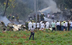 Picture taken at the scene after a Cubana de Aviacion aircraft crashed after taking off from Havana's Jose Marti airport on May 18, 2018