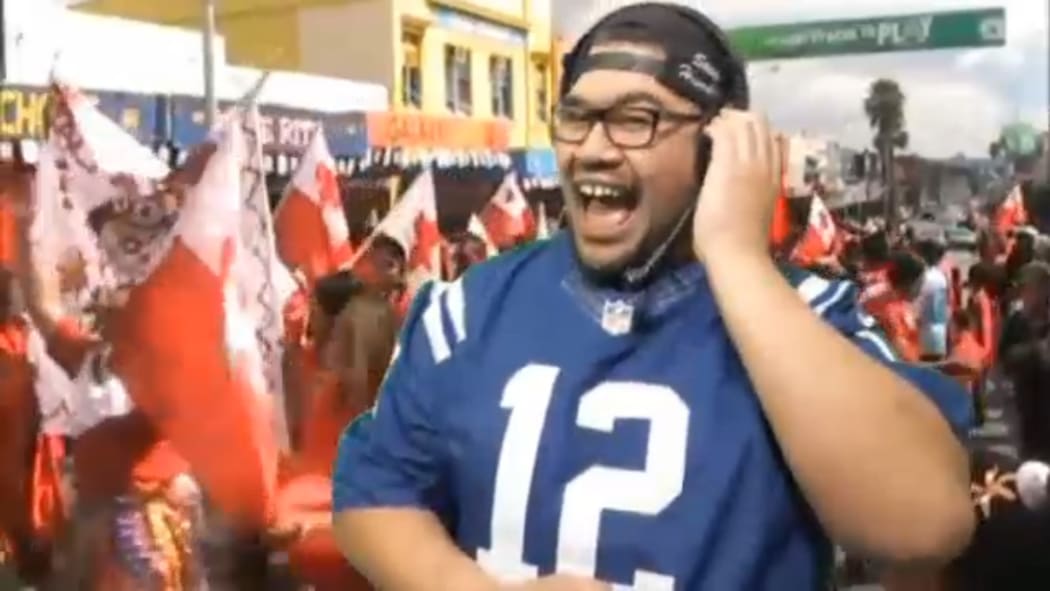 screenshot of Mai FM's Nate Nauer taking the mickey out ofr Chris Cairns.