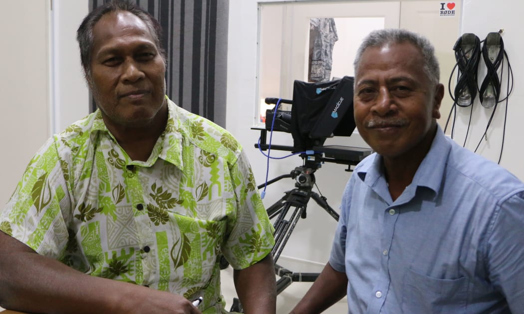 News Editor, Tibwere Bobo, and Production Trainer, Aren Baoa