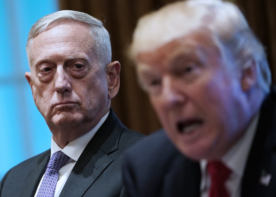 US President Donald Trump and ex chief of Defense James Mattis